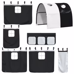 VidaXL 3206982 lettino per bambini Nero, Bianco Poliestere - Vista aggiuntiva 6