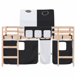 VidaXL 3206991 lettino per bambini Nero, Bianco Poliestere - Vista aggiuntiva 4