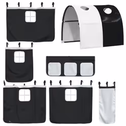 VidaXL 3206991 lettino per bambini Nero, Bianco Poliestere - Vista aggiuntiva 6