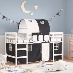 VidaXL 3207003 lettino per bambini Nero, Bianco Poliestere