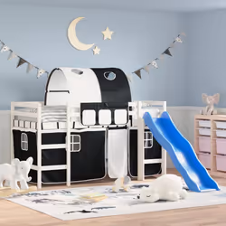 VidaXL 3207048 lettino per bambini Nero, Bianco Poliestere