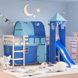 Trasformate il letto del vostro bambino in un'area giochi con queste tende, il tunnel e la torre per il letto a soppalco che  ...