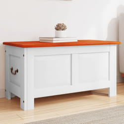 Vidaxl - Cassapanca con Coperchio Marrone e Bianco Legno Massello Acacia