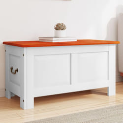 Cassapanca con Coperchio Marrone e Bianco Legno Massello Acacia vidaXL25430