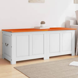 Vidaxl - Cassapanca con Coperchio Marrone e Bianco Legno Massello Acacia 12752