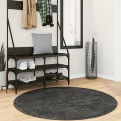Vidaxl - Tappeto Shaggy a Pelo Lungo Moderno Antracite ø 120 cm 30048