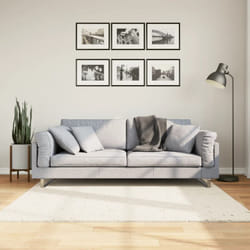 Tappeto Shaggy a Pelo Lungo Moderno Crema 160x160 cm vidaXL98893