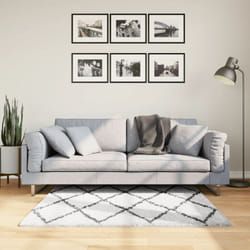 Vidaxl - Tappeto Shaggy a Pelo Lungo Moderno Crema e Nero 120x120 cm 56516