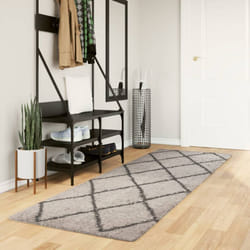 Tappeto Shaggy a Pelo Lungo Moderno Beige e Antracite 80x250 cm vidaXL28733