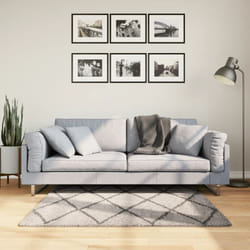 Vidaxl - Tappeto Shaggy a Pelo Lungo Moderno Beige e Antracite 120x120cm 85718