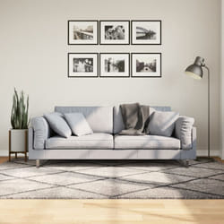 Tappeto Shaggy a Pelo Lungo Moderno Beige e Antracite 160x230cm Vidaxl 93865