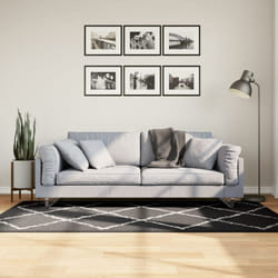 Vidaxl - Tappeto Shaggy a Pelo Lungo Moderno Nero e Crema 100x200 cm 99253