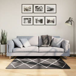 Vidaxl - Tappeto Shaggy a Pelo Lungo Moderno Nero e Crema 120x120 cm 85267
