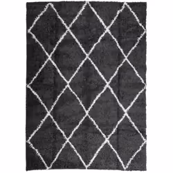 Tappeto Shaggy a Pelo Lungo Moderno Nero e Crema 200x280 cmcod mxl 89933 - Vista aggiuntiva 2