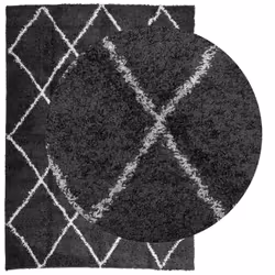 Tappeto Shaggy a Pelo Lungo Moderno Nero e Crema 200x280 cmcod mxl 89933 - Vista aggiuntiva 3
