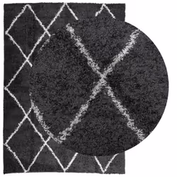 Tappeto Shaggy a Pelo Lungo Moderno Nero e Crema 240x340 cmcod mxl 87947 - Vista aggiuntiva 3
