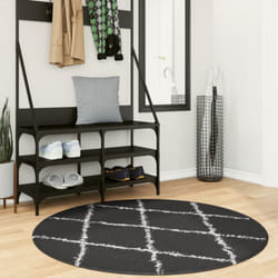 Vidaxl - Tappeto Shaggy a Pelo Lungo Moderno Nero e Crema ø 120 cm 29491