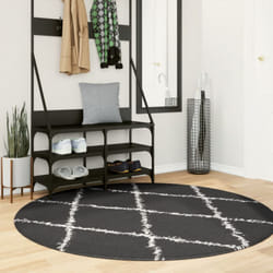 Vidaxl - Tappeto Shaggy pamplona a Pelo Lungo Nero e Crema ø 160 cm 25837