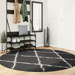 Vidaxl - Tappeto Shaggy pamplona a Pelo Lungo Nero e Crema ø 200 cm 58487