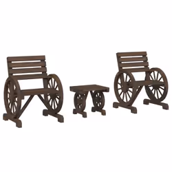 Set Salotto da Giardino 3 pz in Legno Massello di Abetecod mxl 115492 - Vista aggiuntiva 2