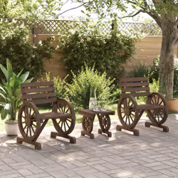 Set Salotto da Giardino 3 pz in Legno Massello di Abetecod mxl 115492 - Vista aggiuntiva 3