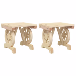 Poggiapiedi da Giardino 2 pz in Legno Massello di Abetecod mxl 91411 - Vista aggiuntiva 2
