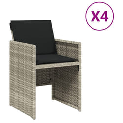 VidaXL 364937 sedia da esterno Terrazzo Seduta imbottita Rattan sintetico, Acciaio Antracite
