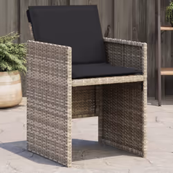 VidaXL 364937 sedia da esterno Terrazzo Seduta imbottita Rattan sintetico, Acciaio Antracite
