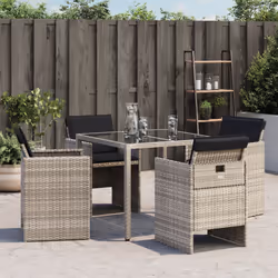 VidaXL 364937 sedia da esterno Terrazzo Seduta imbottita Rattan sintetico, Acciaio Antracite