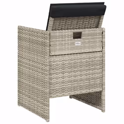 VidaXL 364937 sedia da esterno Terrazzo Seduta imbottita Rattan sintetico, Acciaio Antracite - Vista aggiuntiva 7