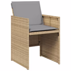 VidaXL 364938 sedia da esterno Terrazzo Seduta imbottita Rattan sintetico, Acciaio Grigio - Vista aggiuntiva 4