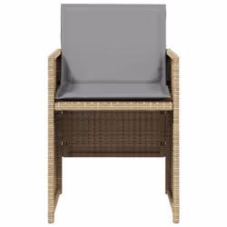 VidaXL 364938 sedia da esterno Terrazzo Seduta imbottita Rattan sintetico, Acciaio Grigio - Vista aggiuntiva 5