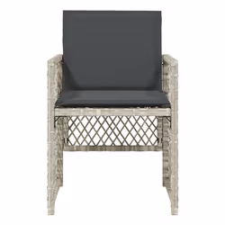 VidaXL Sedie da Giardino con Cuscini 4 pz Grigio Chiaro in Polyrattan - Vista aggiuntiva 4