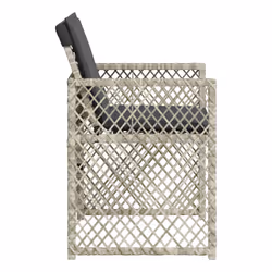 VidaXL Sedie da Giardino con Cuscini 4 pz Grigio Chiaro in Polyrattan - Vista aggiuntiva 5