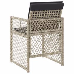 VidaXL Sedie da Giardino con Cuscini 4 pz Grigio Chiaro in Polyrattan - Vista aggiuntiva 6