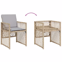 VidaXL 364955 sedia da esterno Terrazzo Seduta imbottita Rattan sintetico, Acciaio Grigio - Vista aggiuntiva 8