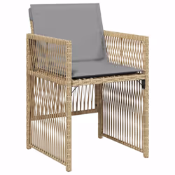 VidaXL 364972 sedia da esterno Terrazzo Seduta imbottita Rattan sintetico, Acciaio Grigio - Vista aggiuntiva 4