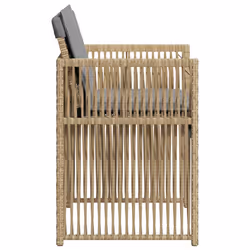 VidaXL 364972 sedia da esterno Terrazzo Seduta imbottita Rattan sintetico, Acciaio Grigio - Vista aggiuntiva 6
