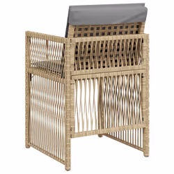 VidaXL 364972 sedia da esterno Terrazzo Seduta imbottita Rattan sintetico, Acciaio Grigio - Vista aggiuntiva 7