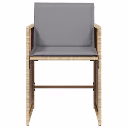 VidaXL 364989 sedia da esterno Terrazzo Seduta imbottita Rattan sintetico, Acciaio Grigio - Vista aggiuntiva 5