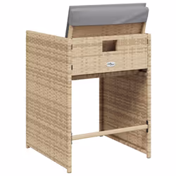 VidaXL 364989 sedia da esterno Terrazzo Seduta imbottita Rattan sintetico, Acciaio Grigio - Vista aggiuntiva 7