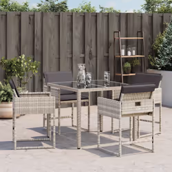 Sedie da Giardino con Cuscini 4 pz Grigio Chiaro in Polyrattancod mxl 134735 - Vista aggiuntiva 3