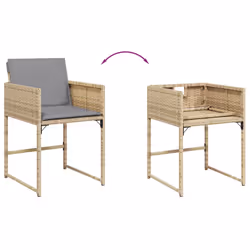 VidaXL 365006 sedia da esterno Terrazzo Seduta imbottita Rattan sintetico, Acciaio Grigio - Vista aggiuntiva 8