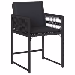 VidaXL 365018 sedia da esterno Terrazzo Seduta imbottita Rattan sintetico, Acciaio Nero - Vista aggiuntiva 4
