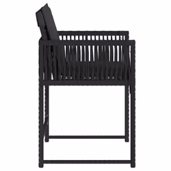 VidaXL 365018 sedia da esterno Terrazzo Seduta imbottita Rattan sintetico, Acciaio Nero - Vista aggiuntiva 6
