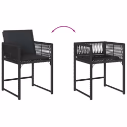 VidaXL 365018 sedia da esterno Terrazzo Seduta imbottita Rattan sintetico, Acciaio Nero - Vista aggiuntiva 8