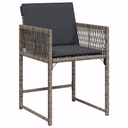 VidaXL 365019 sedia da esterno Terrazzo Seduta imbottita Rattan sintetico, Acciaio Grigio - Vista aggiuntiva 4