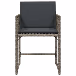 VidaXL 365019 sedia da esterno Terrazzo Seduta imbottita Rattan sintetico, Acciaio Grigio - Vista aggiuntiva 5