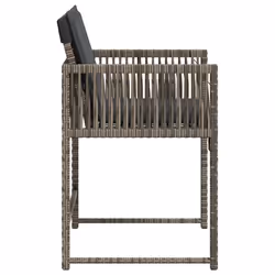 VidaXL 365019 sedia da esterno Terrazzo Seduta imbottita Rattan sintetico, Acciaio Grigio - Vista aggiuntiva 6