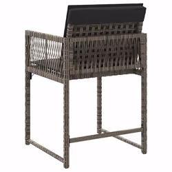 VidaXL 365019 sedia da esterno Terrazzo Seduta imbottita Rattan sintetico, Acciaio Grigio - Vista aggiuntiva 7